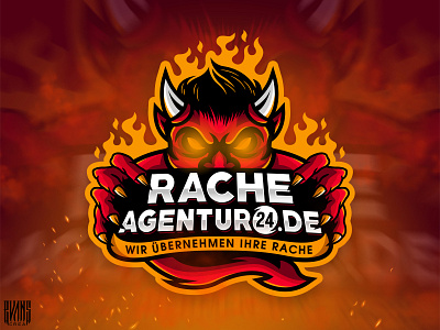 Logo RacheAgentur24.de alemania behance characterdesign design devil evanscrea evil evil eye fire illustration logo design logotoons red revenge satan vector