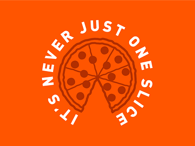 Pizzaholic addiction badge orange pizza type typography vector