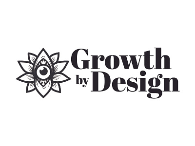 Growth branding eye growth line logo lotus mark vector