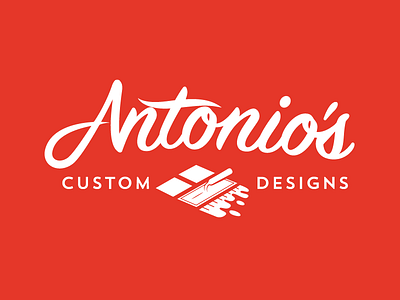 Antonio's Custom Designs - Final Logo branding flooring logo script type typography