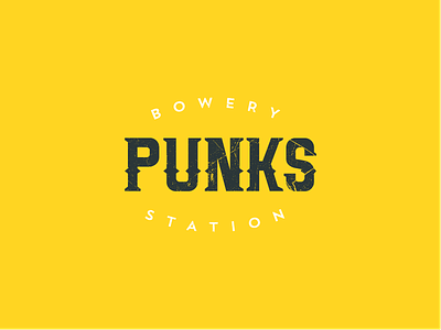 The Punks badge gang lettering logo ny punks typography warriors