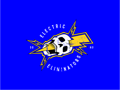 The Electric Eliminators badge bolt gang lightning logo ny skull warriors