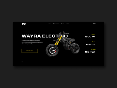 Wayra Electric Bicycle Concepts bicycle bicycle app concept dailyui design graphic design inspiration mainscreen motorcycle typography ui uiux wayra web