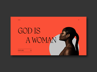 God Is A Woman | Main Screen Concept clean clean ui concept dailyui design graphic design inspiration mainscreen minimal minimalism typography ui uiux web design website