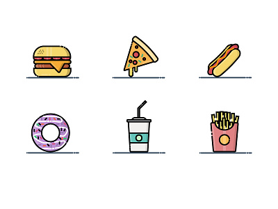 Fast Food Icon app button design fast food filled line icon icon pack iconography illustration symbol ui ux vector web