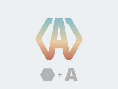 A Logo a alphabate alphabet design hexagon illustration logo type vector