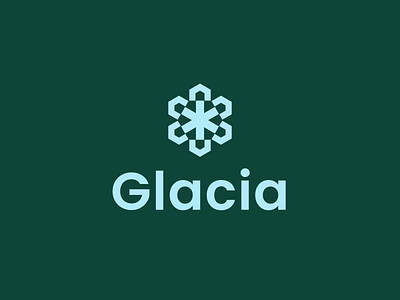 Glacia Logo branding chemical design molecule snowflake