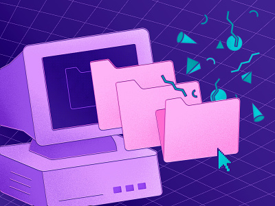 The power of nostalgia 💾 90s agency computer design files graphic design illustration nostalgia purple technology