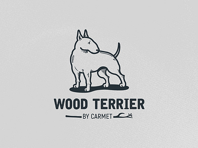 Wood Terrier logo animal logo animals branding design dog logo flat lineart logo minimal vector
