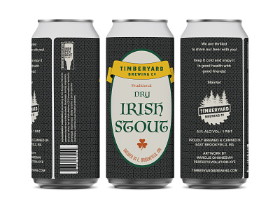 Timberyard Brewing Co - Dry Irish Stout Can Design beer brewery can design craftbeer irish stout timberyard