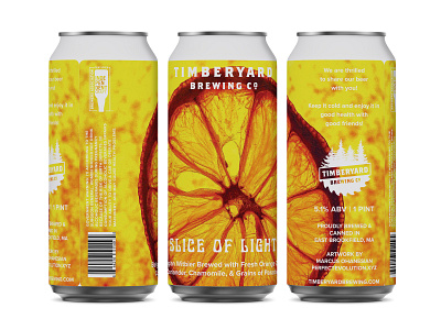 Timberyard Brewing - Slice of Light Can Design 16ozcanvas art beer beerlover branding brewery can craftbeer drinklocal england logo massachusetts new packaging pulp timberyard wheat beer witbier worcester