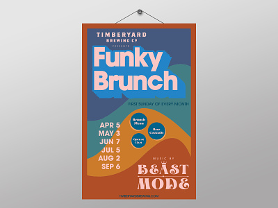 Funky Brunch Event Poster beast brewery brunch funk funky model music timberyard