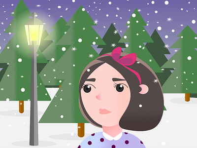 Lucy Pevensie in Narnia for the first time adobe illustration book art book illustration children book illustration design fanart flat design flat illustration girl girl illustration graphic design illustration lucy pevensie narnia vector