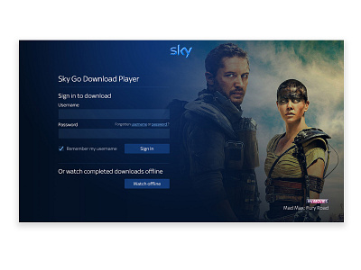 Sky Go Player App app brand design branding content design mac app sky tv app ui user interface ux