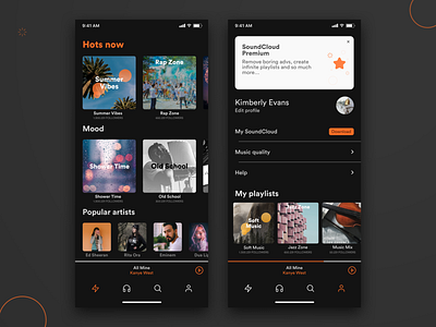 a music app ui deisign