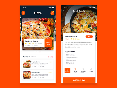 A practice app branding design food food app icon illustration ios orange pizaa ui ux