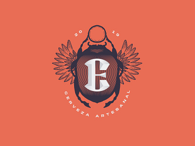 Escarabajo Cerveza - Badge badge badge logo beetle branding brewery design illustration logo