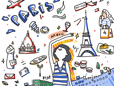 Life in paris illustration