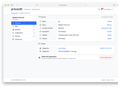 REMOTE TECH - Organisation Page