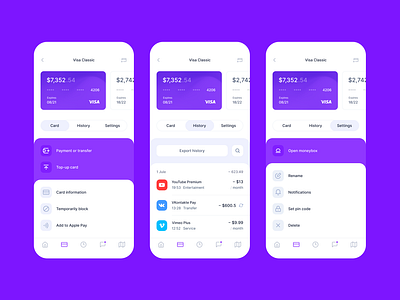 Banking App — Cards Menu by Max Demin on Dribbble