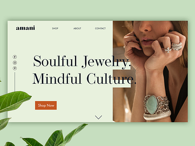 Amani webdesign beauty branding design converting design fashion feminine jewelry landing page web design website website design