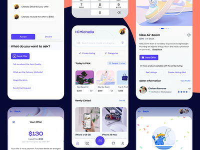 Osale- Mobile App for secondhand goods bargain buy concept art design ecomerce experience ia mobile sale sell ui ux