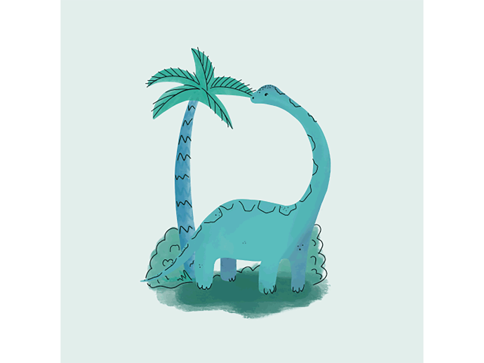 D is for Dinosaur alphabet animation frame by frame illustration illustration digital ipad procreate