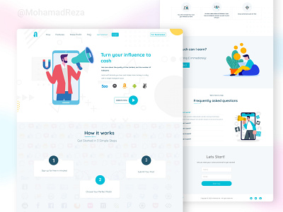 influencer Marketing Landing Page(England) ads app application branding design graphic design illustration influencer landing page logo ui ux website