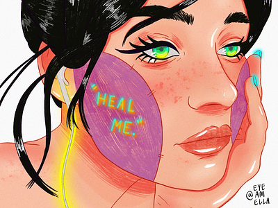 Heal me. art brushes cartoon digital drawing illustration model ux woman
