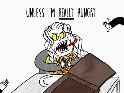 Unless i'm really hungry animation app art cartoon cartoon comic design digital digitalart evil funny graphic art graphic design graphicdesign icon illustration logo pizza typography ux web