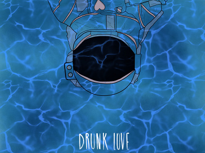 Drunk Love animation app art astronaut branding design digital drunk graphic art graphicdesign heart icon illustration life love space typography ui ux water