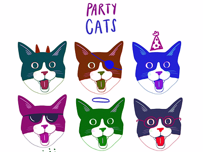 party cats art design fashion graphicdesign illustration model ux web