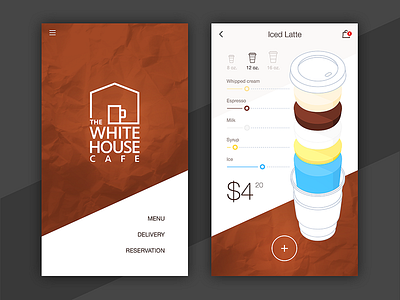 Coffeehouse app app concept infographic mobile ui