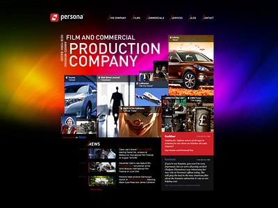 Persona Films landing page dark landing page web