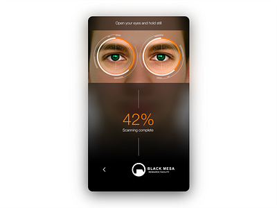 Daily UI #001—Black Mesa Sign Up app dailyui eye scan iris scan mobile sign up ui