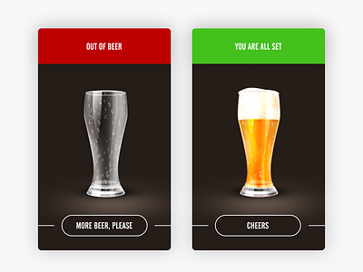 Beer Status Messages—Daily UI #011 app beer concept dailyui flash message mobile ui