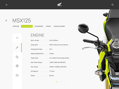 Honda Motorcycles for iPad—Daily UI #012