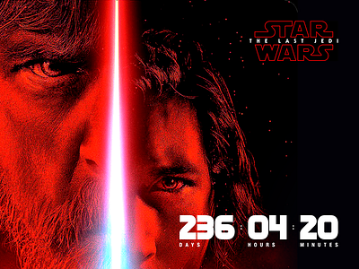 "Star Wars: The Last Jedi" premiere countdown—Daily UI #014 countdown dailyui dark star wars