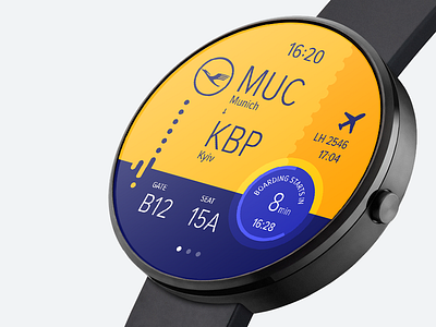 Smart watch boarding pass—Daily UI #024 android wear boarding pass dailyui smart watch ui