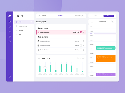 Task Managment, page Reports crm list saas task task management ux