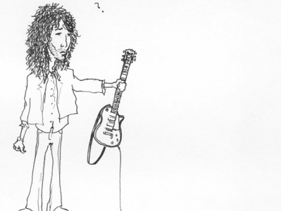 Rocker illustration pencil drawing sketch