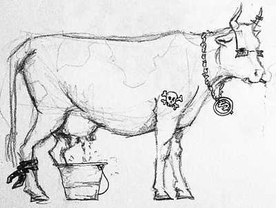 Cow artwork pencil drawing sketch