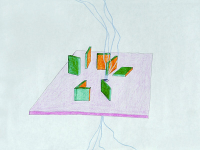 10 Wires Levels colourful pencil drawing