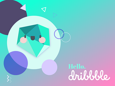 Hello Dribbble! 001 debut debutshot digital dribbbleinvite flat hello hello dribbble hello world illustration minimal vector