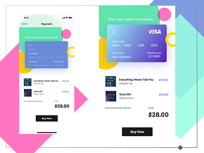 Daily Ui - 002/. Credit Card Check-out 002 app dailyui dailyui 002 design digital flat minimal ui ux vector web