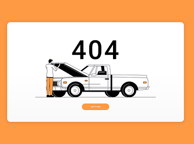 Daily UI 8 - 404 Page - Car breakdown 404 page design flat icon illustration man minimal ui ux vector web