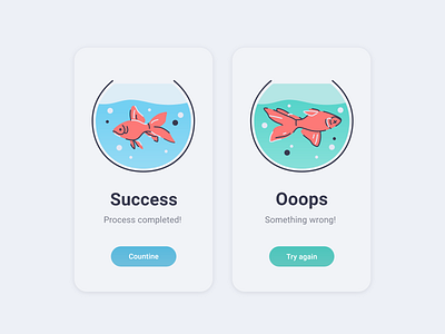 Daily UI 11 - Flash Message - Goldfish app design flat icon illustration minimal mobile ui ux vector