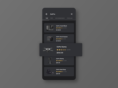 Daily UI 22 - Search Camera Shop app design minimal mobile shop ui ux web