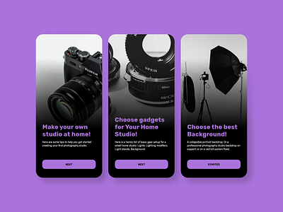 Daily UI 23 - Onboarding - Home studio app design flat minimal mobile ui ux vector