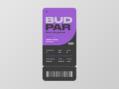 Daily UI 24 - Boarding Pass - Brutalism Boarding Pass